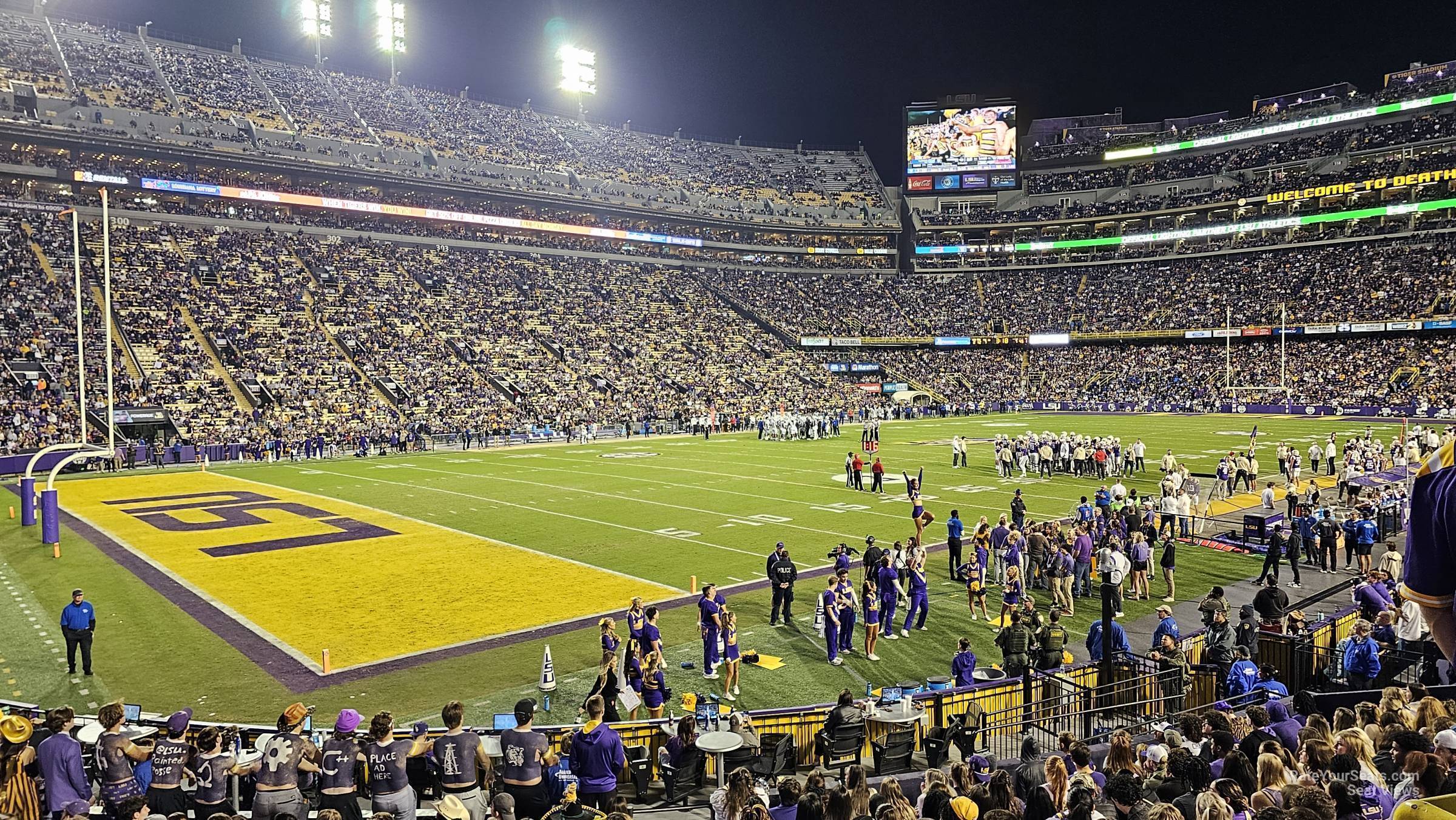 section 220, row 1 seat view  - tiger stadium