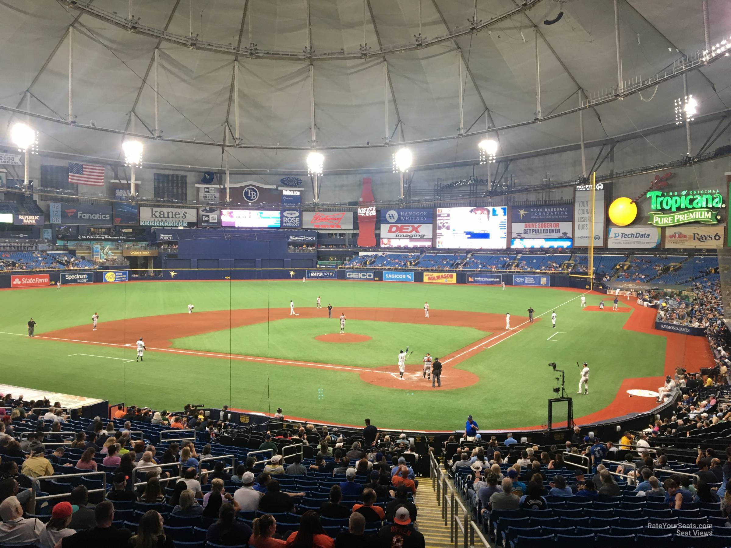 section 105, row jj seat view  for baseball - tropicana field