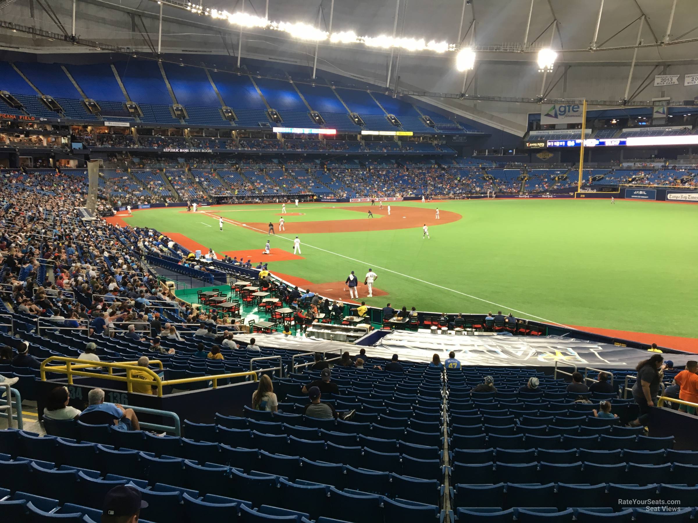 section 136, row jj seat view  for baseball - tropicana field