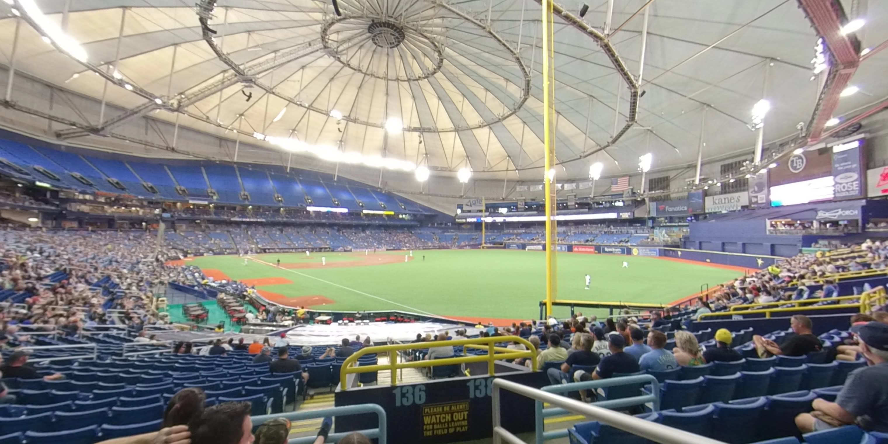 section 138 panoramic seat view  for baseball - tropicana field
