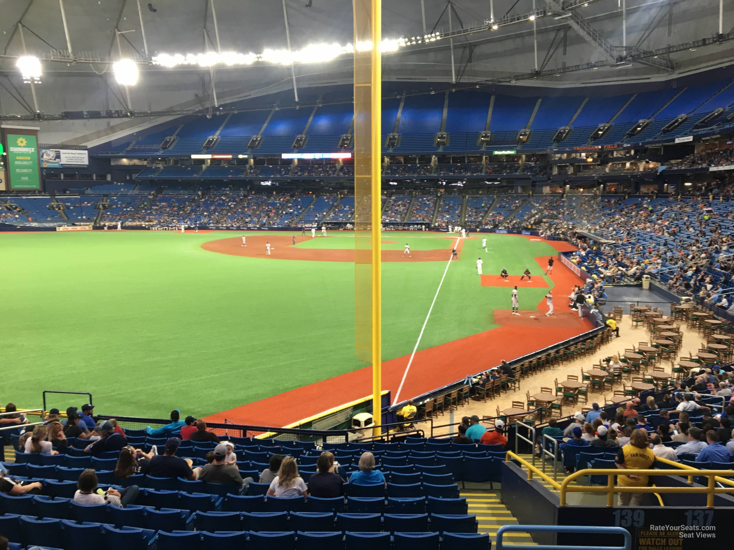 section 139, row jj seat view  for baseball - tropicana field