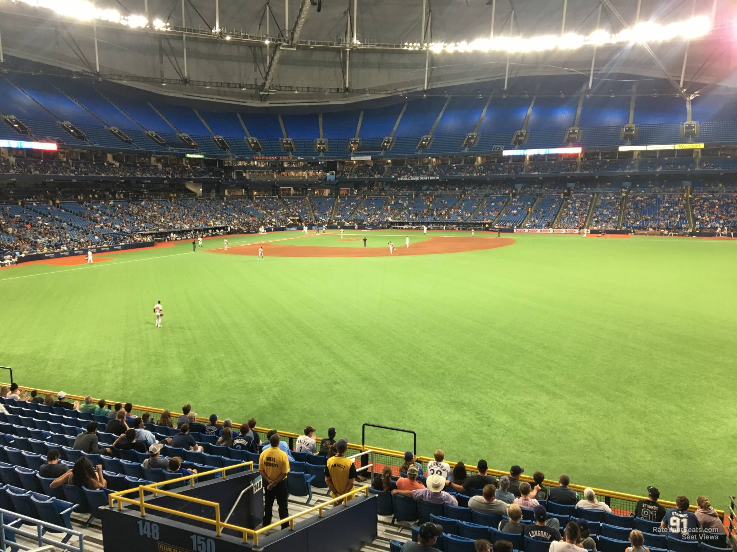 section 150, row rr seat view  for baseball - tropicana field