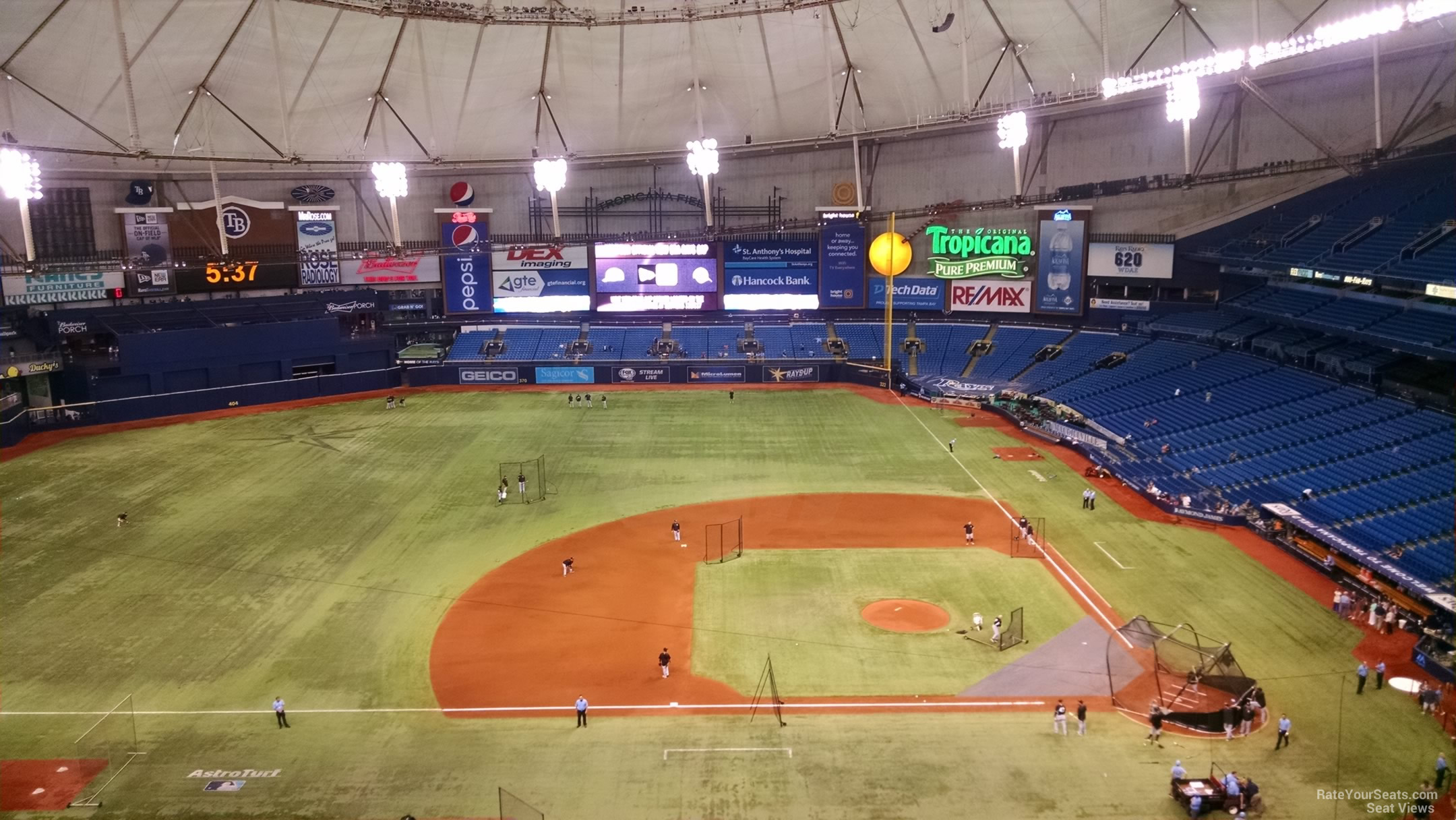 section 311, row t seat view  for baseball - tropicana field