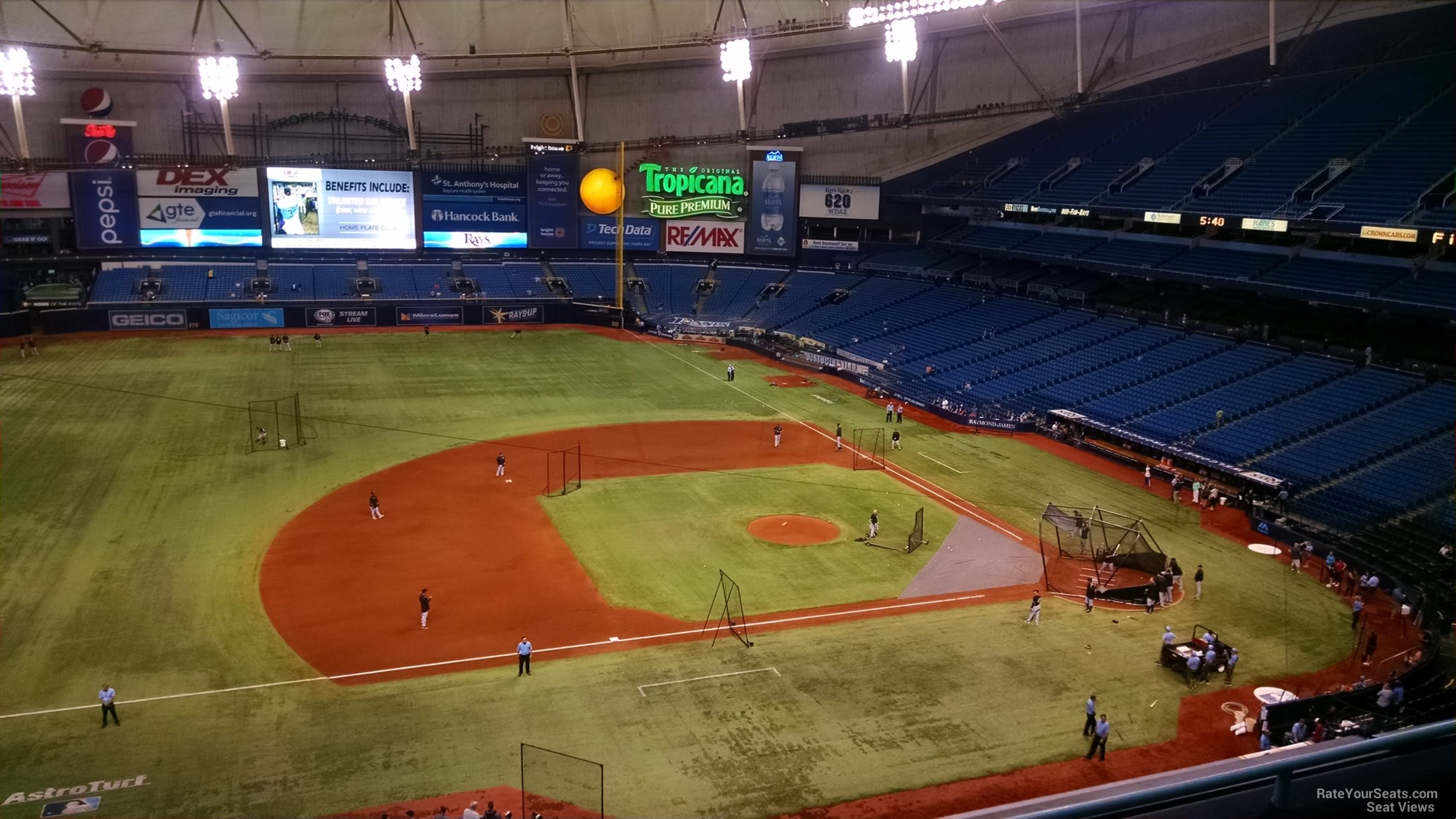 section 313, row e seat view  for baseball - tropicana field