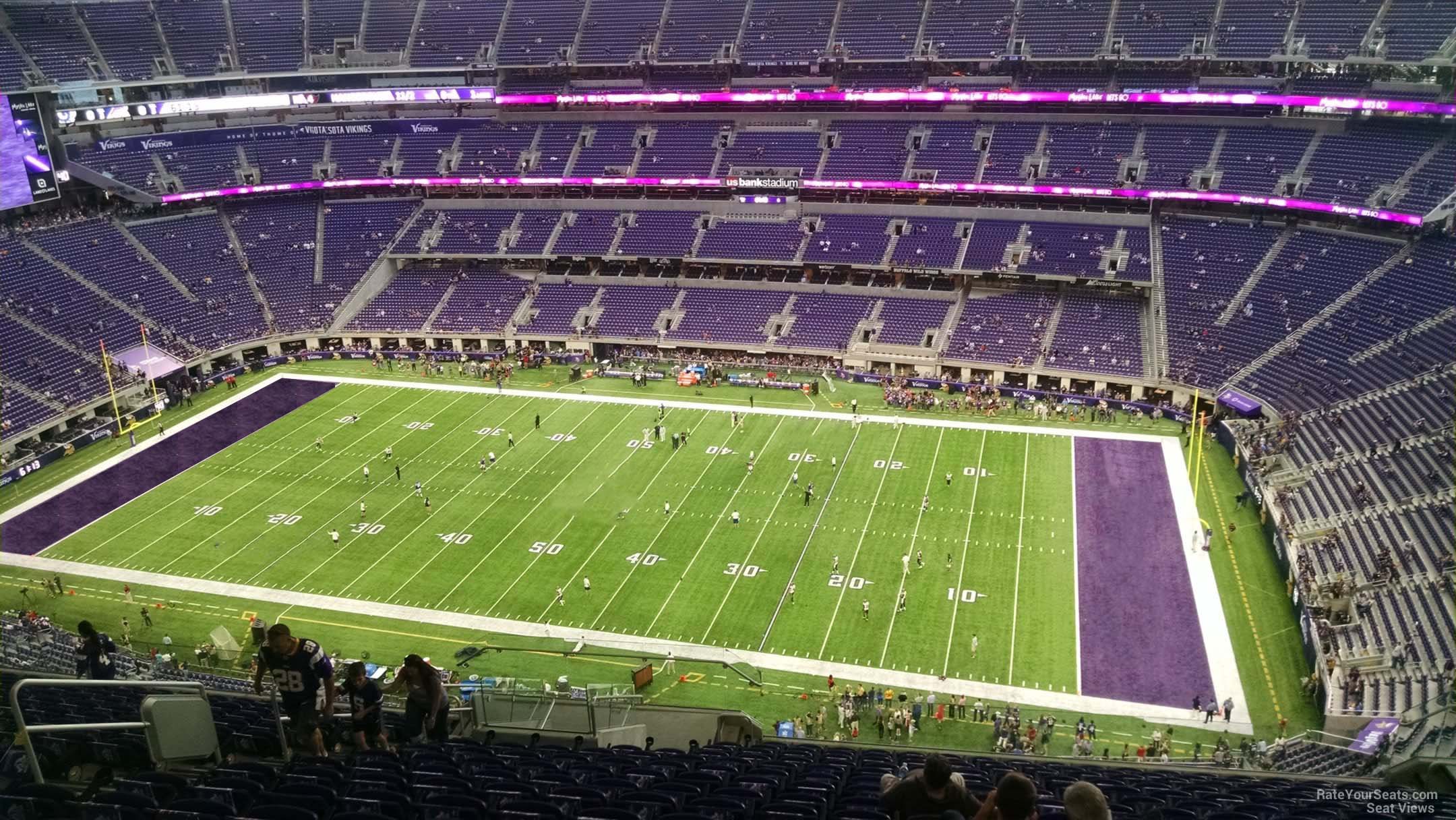 section 309, row 15 seat view  for football - u.s. bank stadium