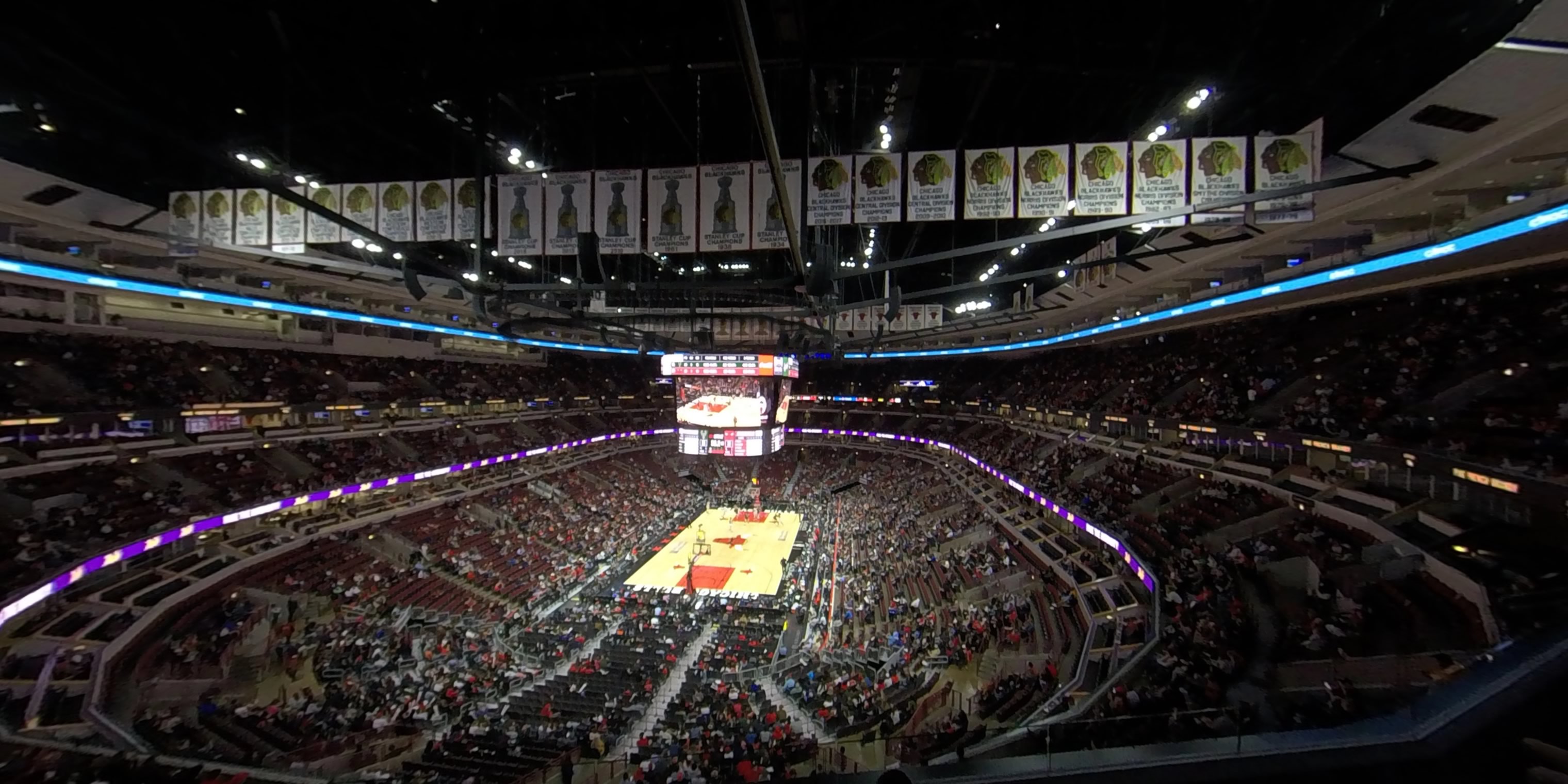 section 307 panoramic seat view  for basketball - united center