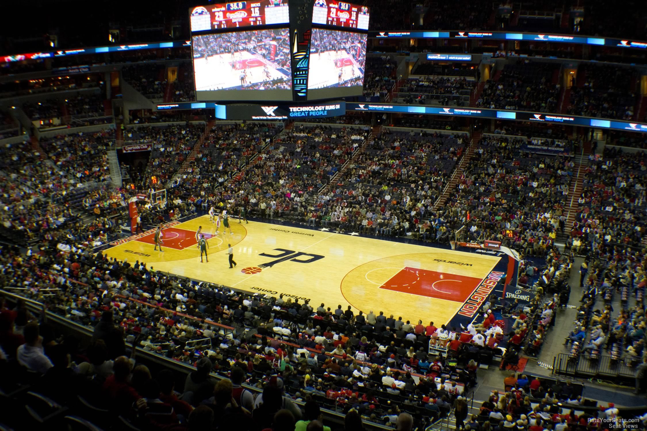 section 202, row f seat view  for basketball - capital one arena