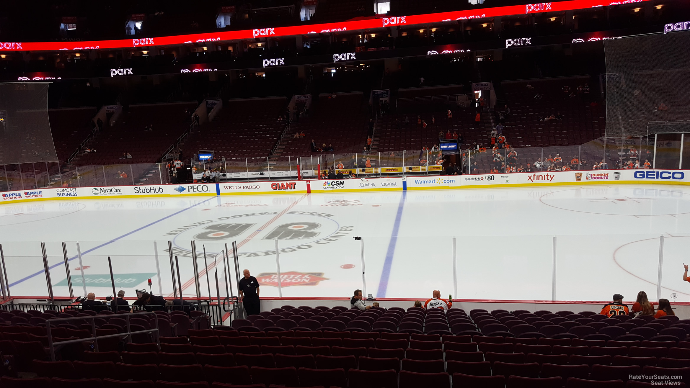 section 114, row 17 seat view  for hockey - wells fargo center