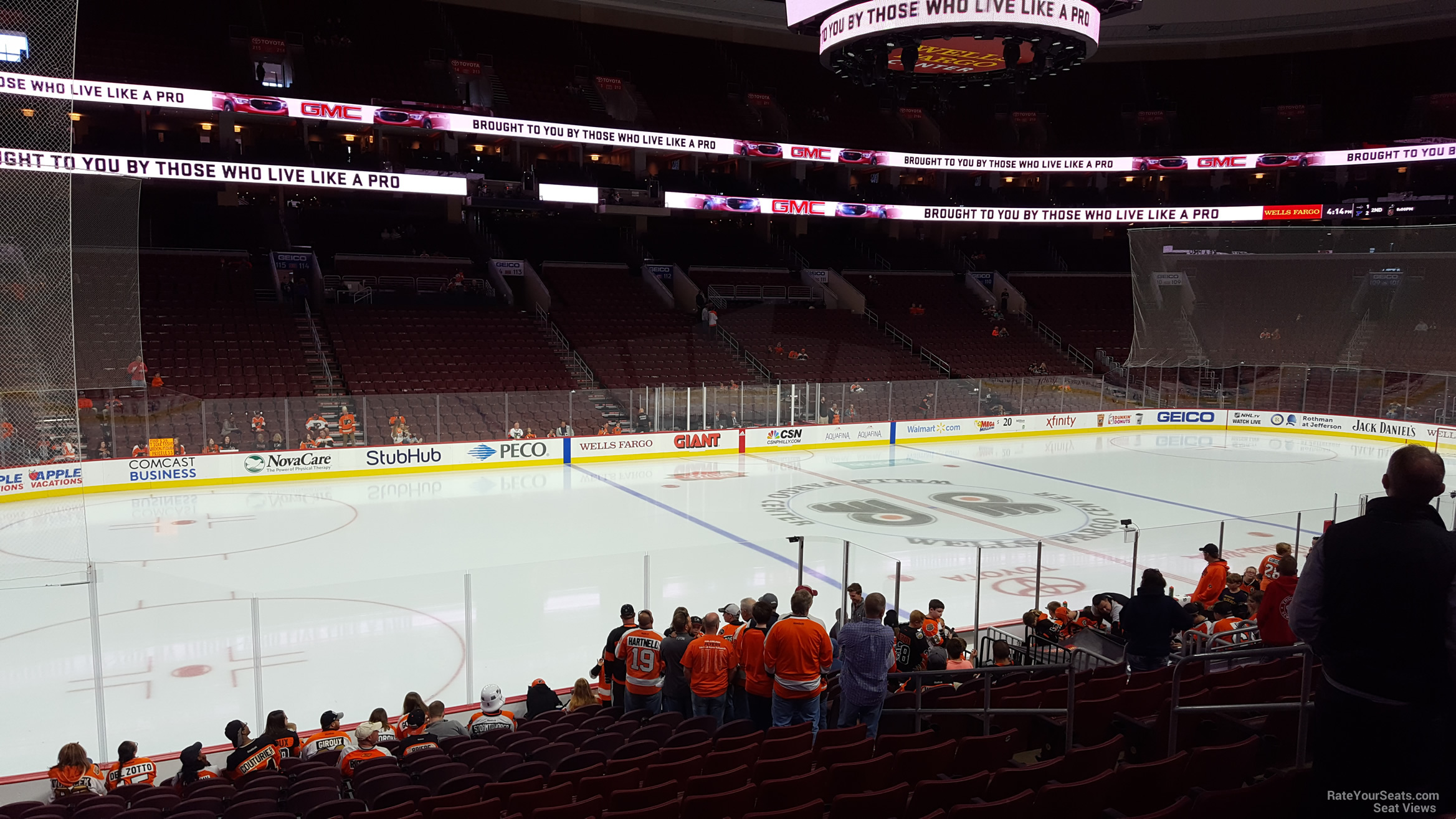 section 123, row 17 seat view  for hockey - wells fargo center