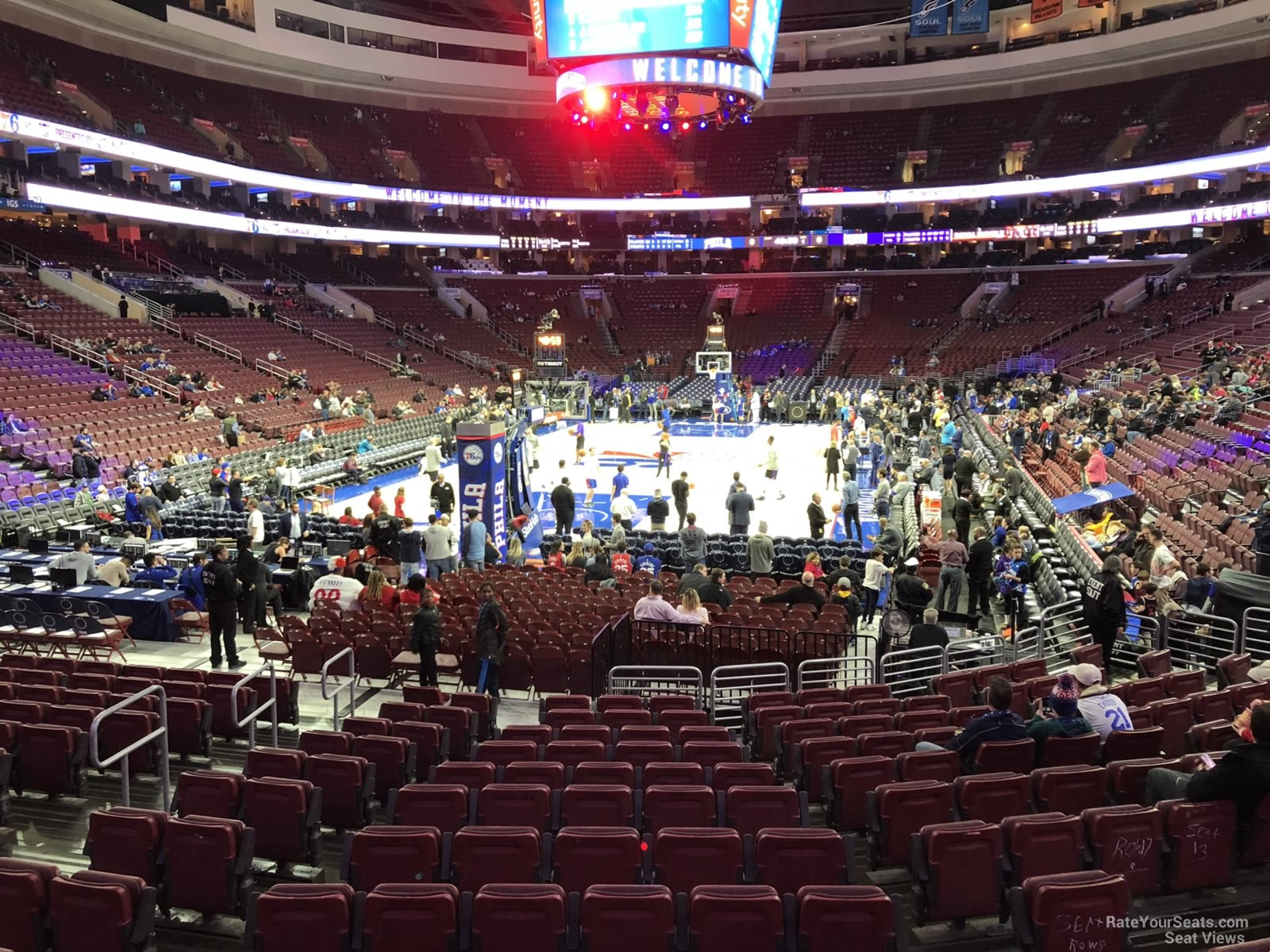section 120, row 14 seat view  for basketball - wells fargo center
