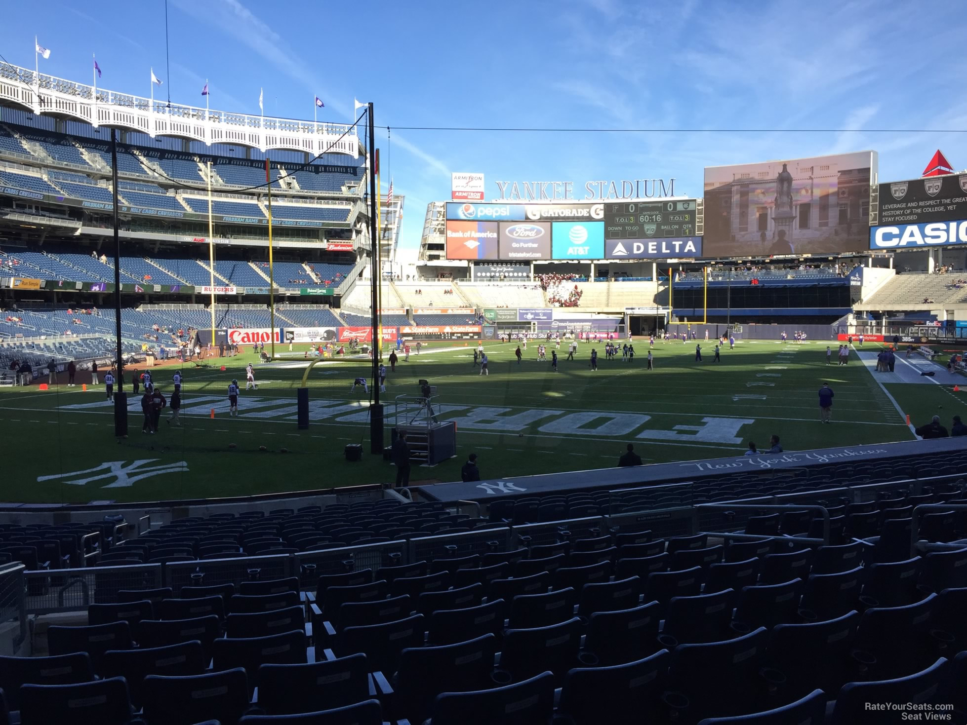 section 117b, row 10 seat view  for football - yankee stadium