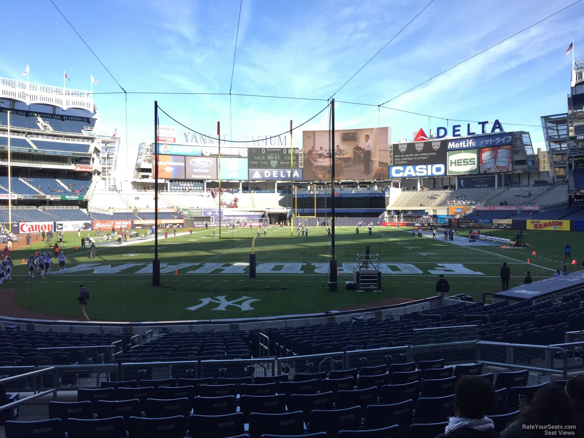 section 119, row 10 seat view  for football - yankee stadium