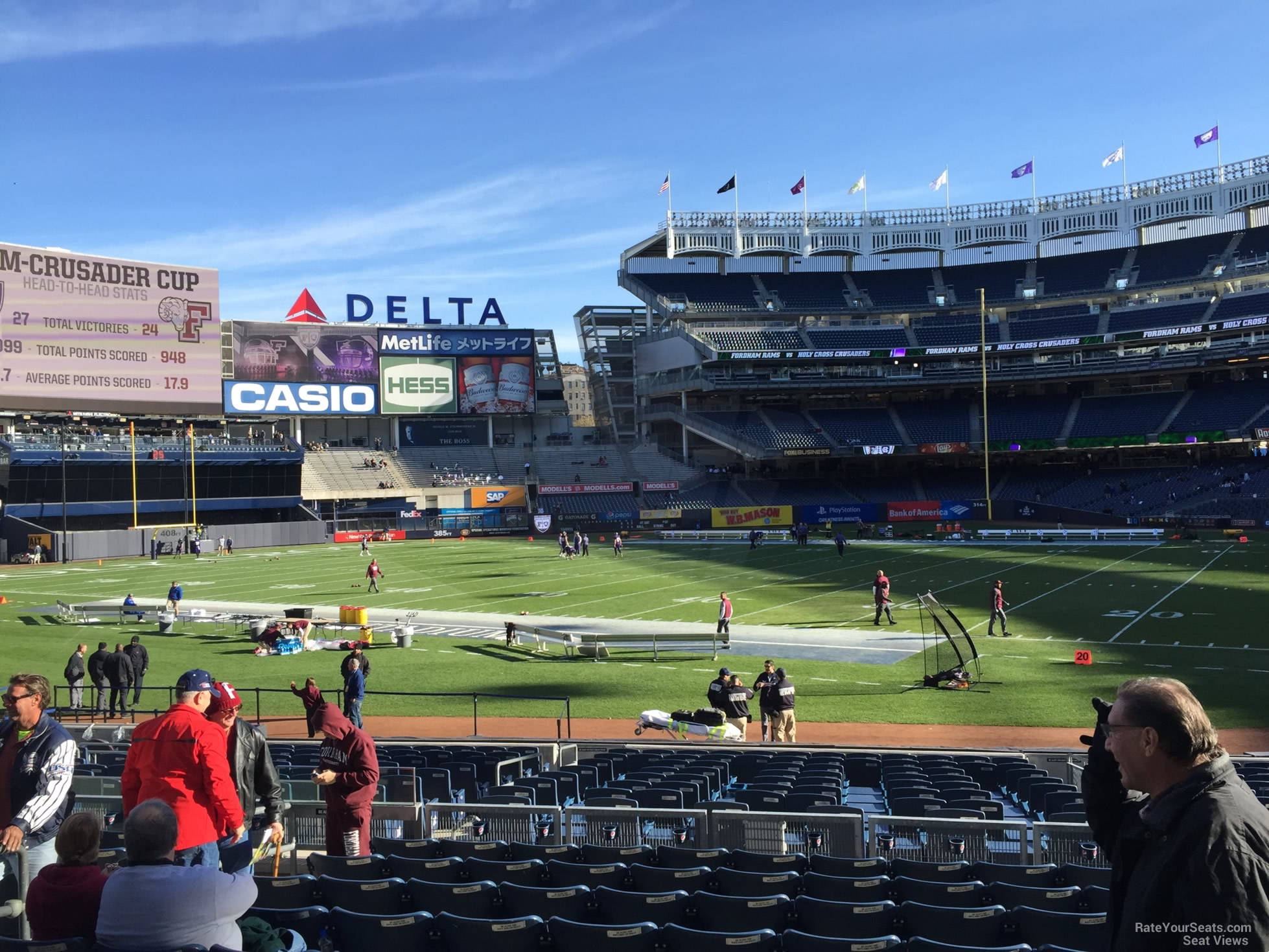 section 127b, row 10 seat view  for football - yankee stadium