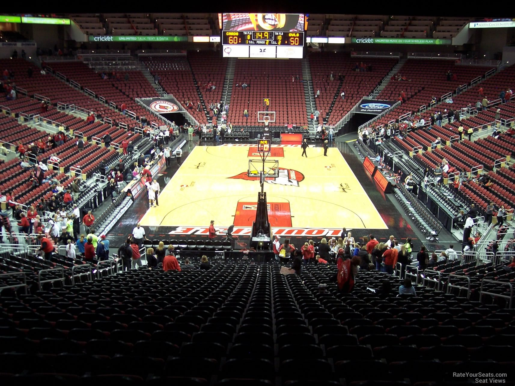 section 111, row ee seat view  for basketball - kfc yum! center