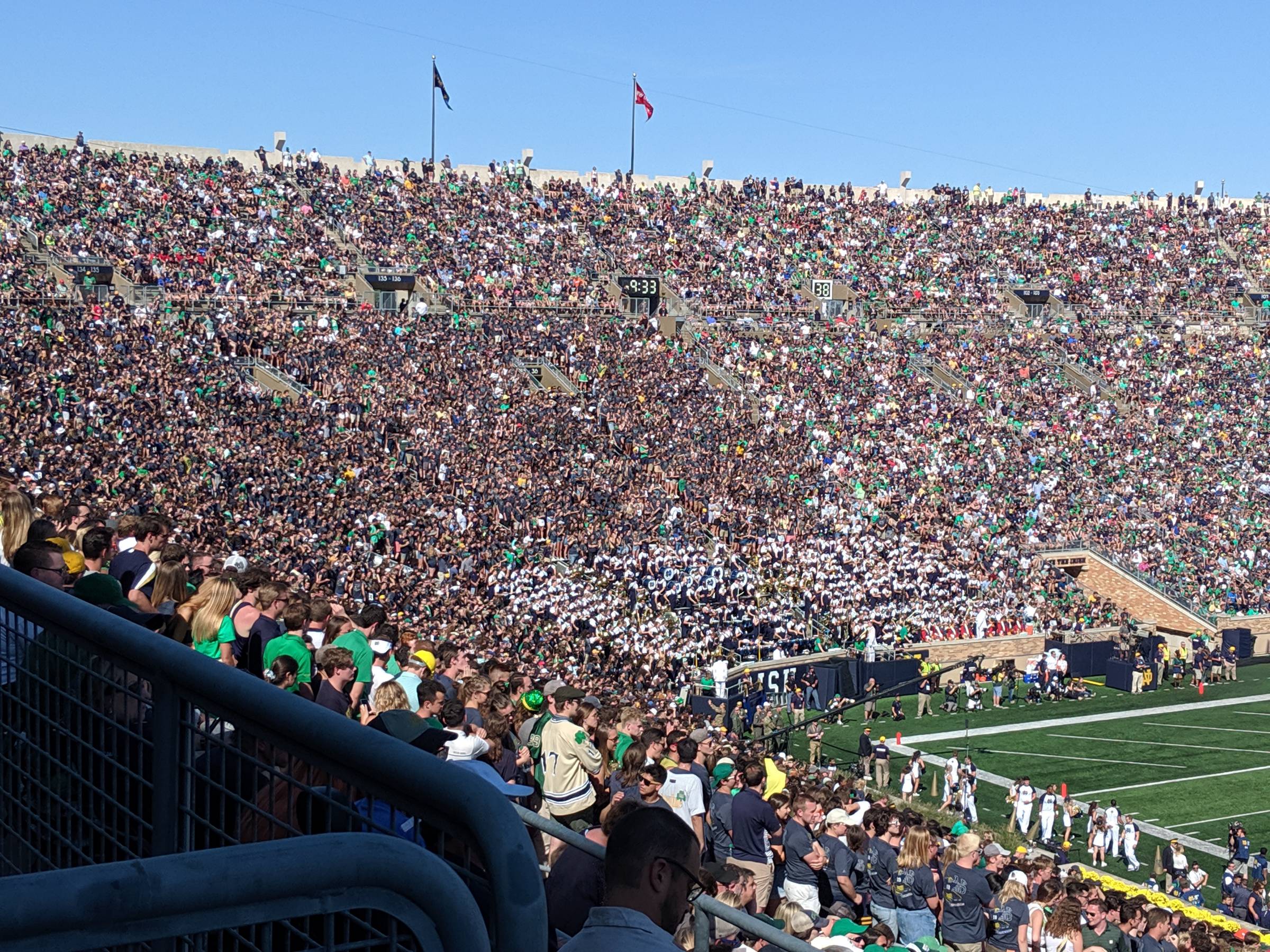 Student Seating at Notre Dame Stadium