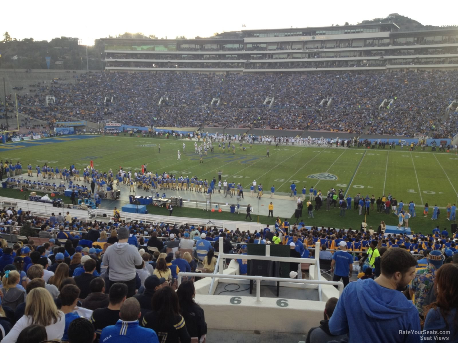 section 6, row 50 seat view  for football - rose bowl stadium