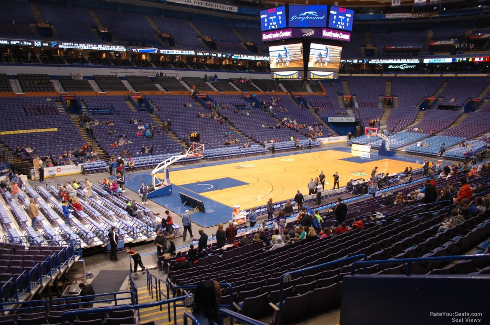 section 106, row dd seat view  for basketball - enterprise center