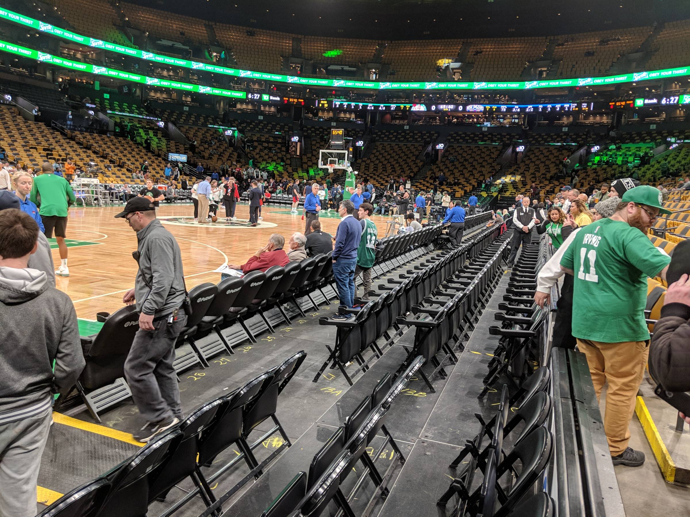 courtside seats at TD Garden in Boston