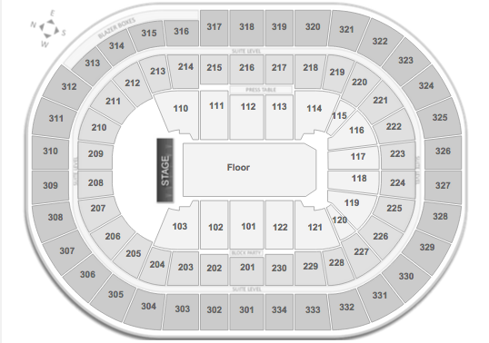 Rush Moda Center Seating Chart