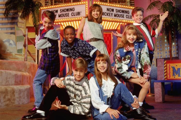 former muskateer justin timberlake in a group photo for the mickey mouse clubhouse