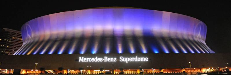 Superdome at night