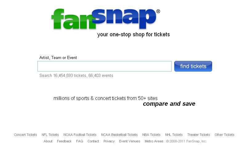 FanSnap Home Page