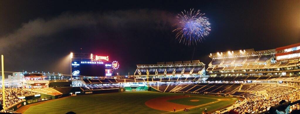 Baseball stadium fireworks display