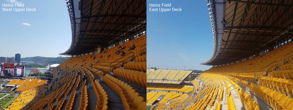 heinz field upper deck shade comparison