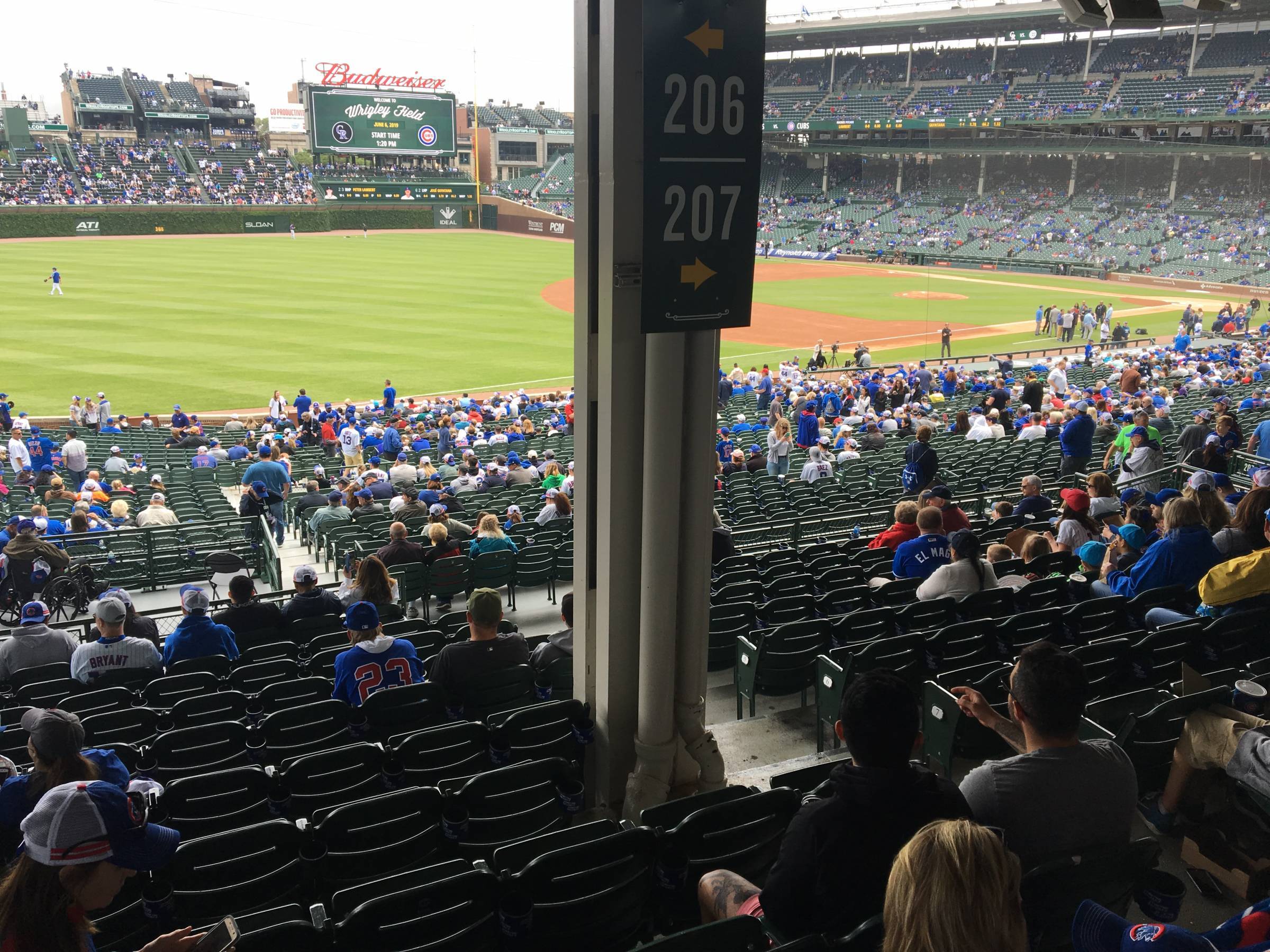 Pole in Section 206 at Wrigley Field