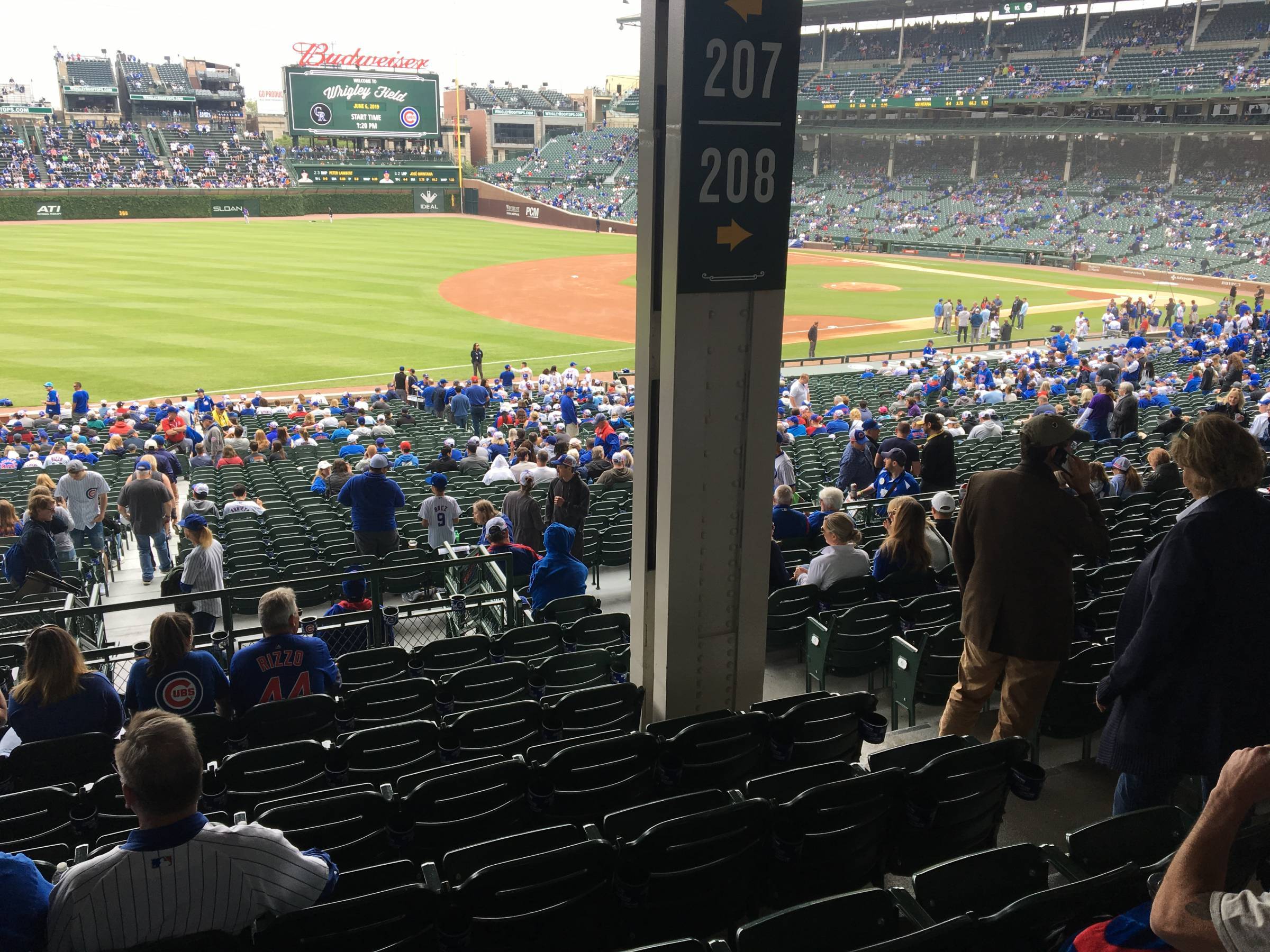 Pole in Section 207 at Wrigley Field