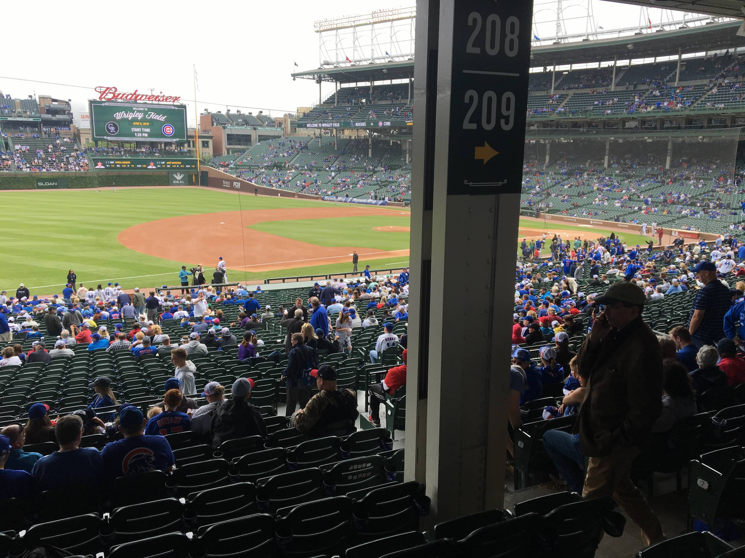 Pole in Section 208 at Wrigley Field