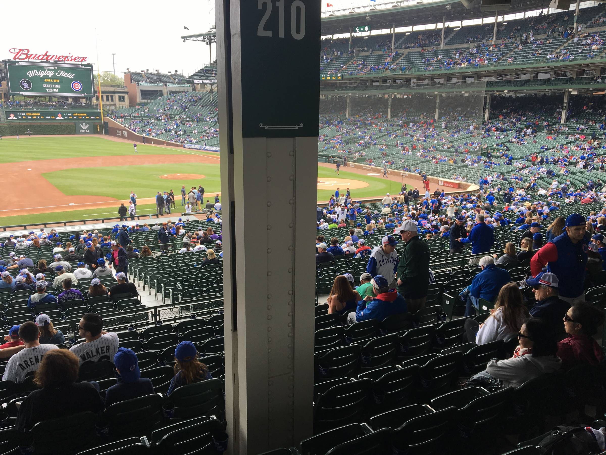 Pole in Section 210 at Wrigley Field