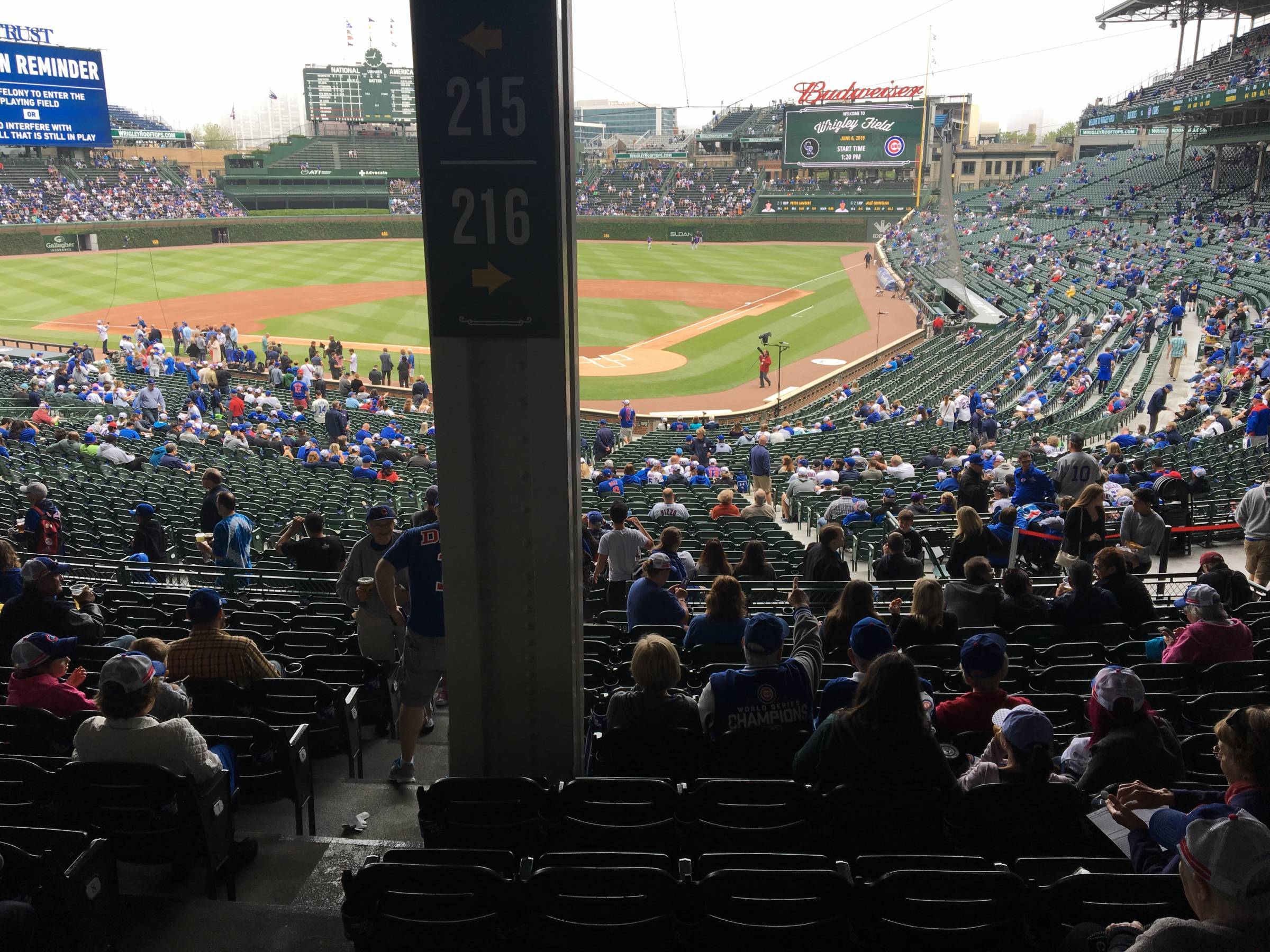 Pole in Section 216 at Wrigley Field