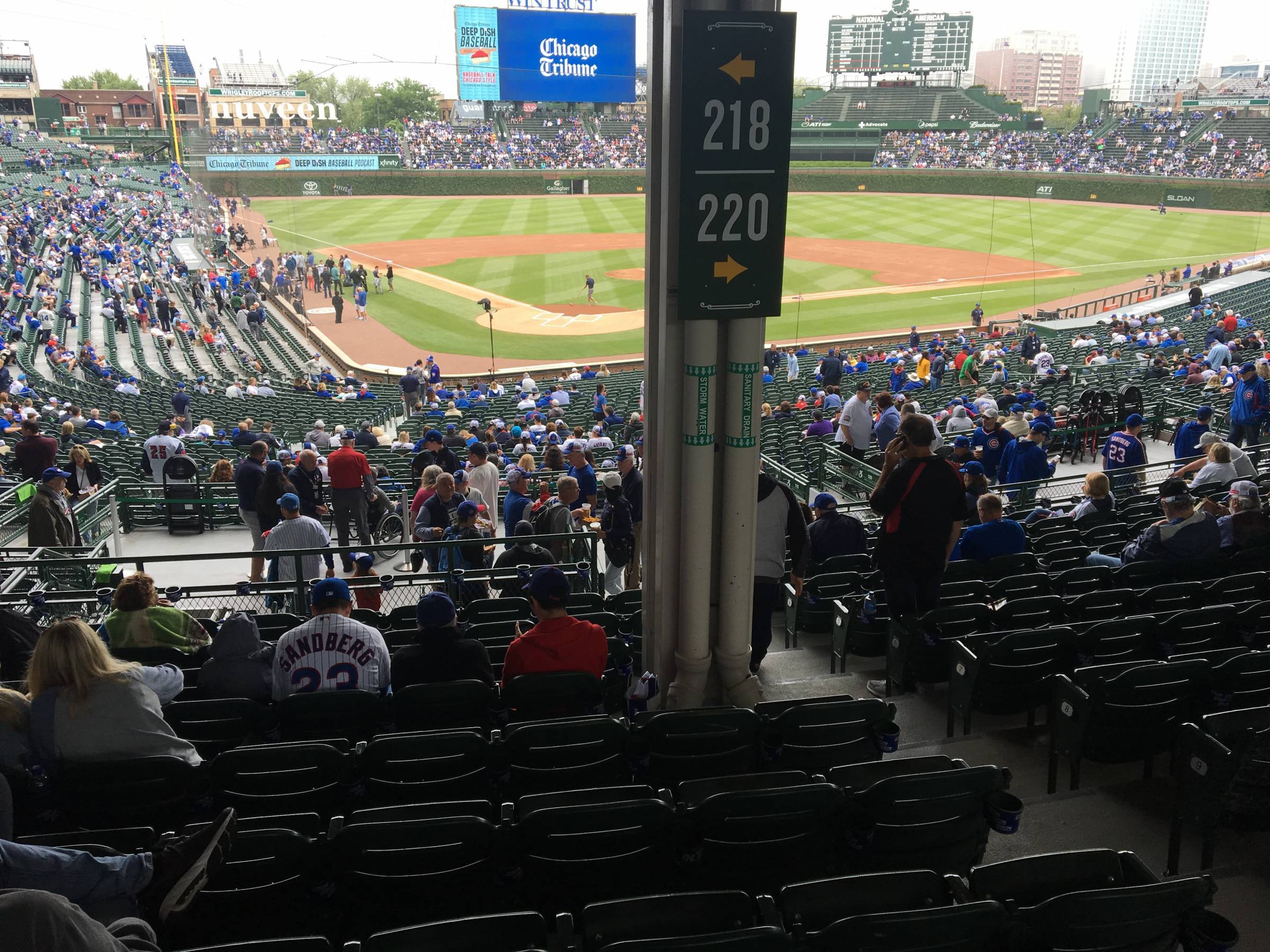 Pole in Section 218 at Wrigley Field
