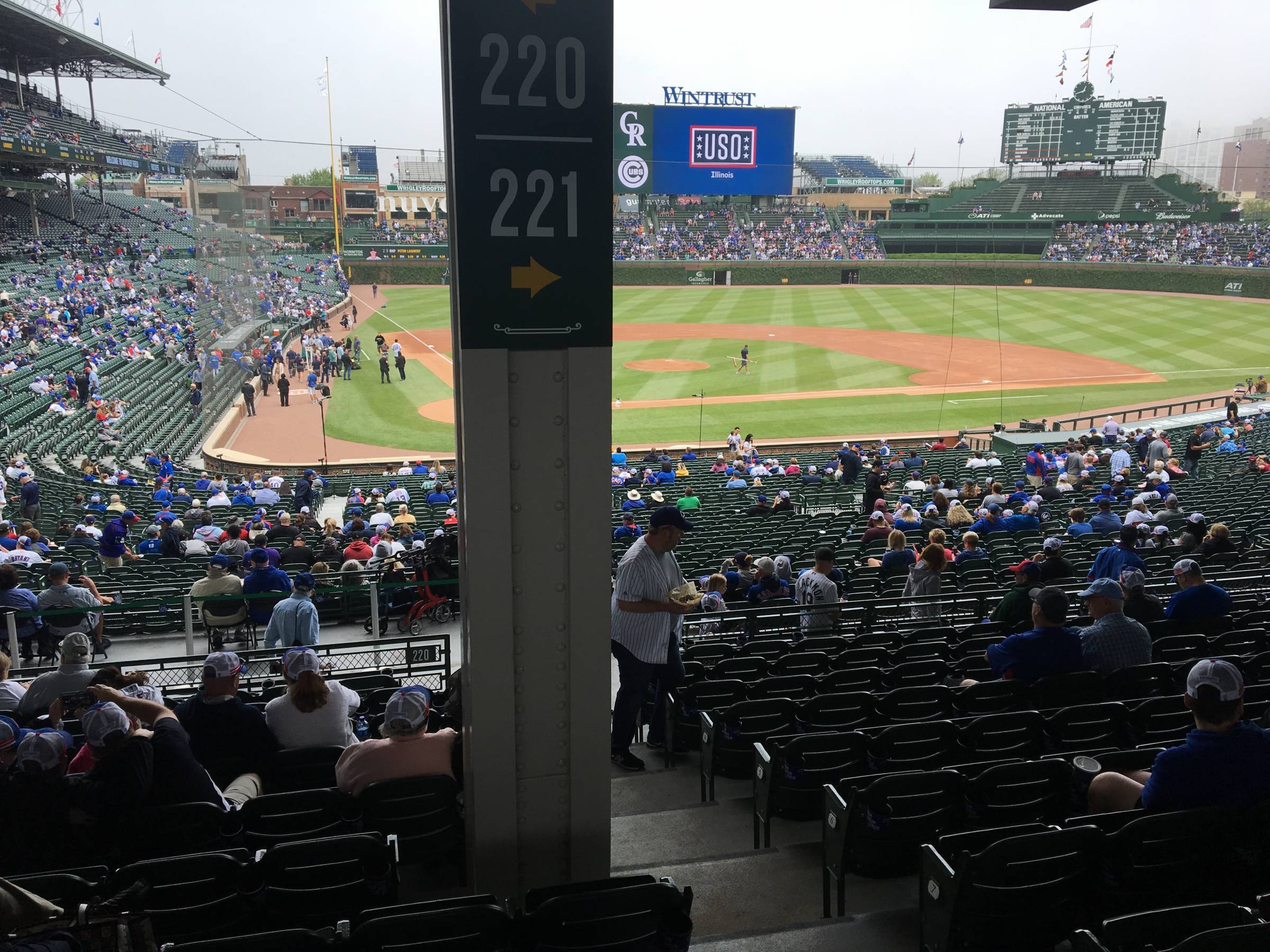 Pole in Section 220 at Wrigley Field Pole in Section 220 at Wrigley Field