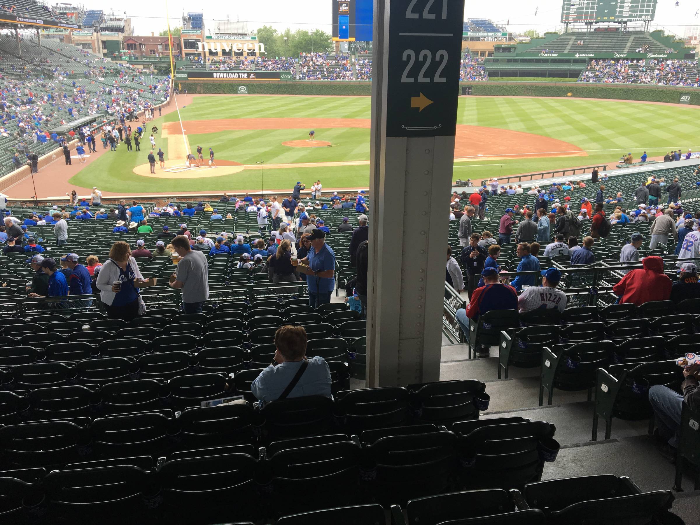 Pole in Section 221 at Wrigley Field