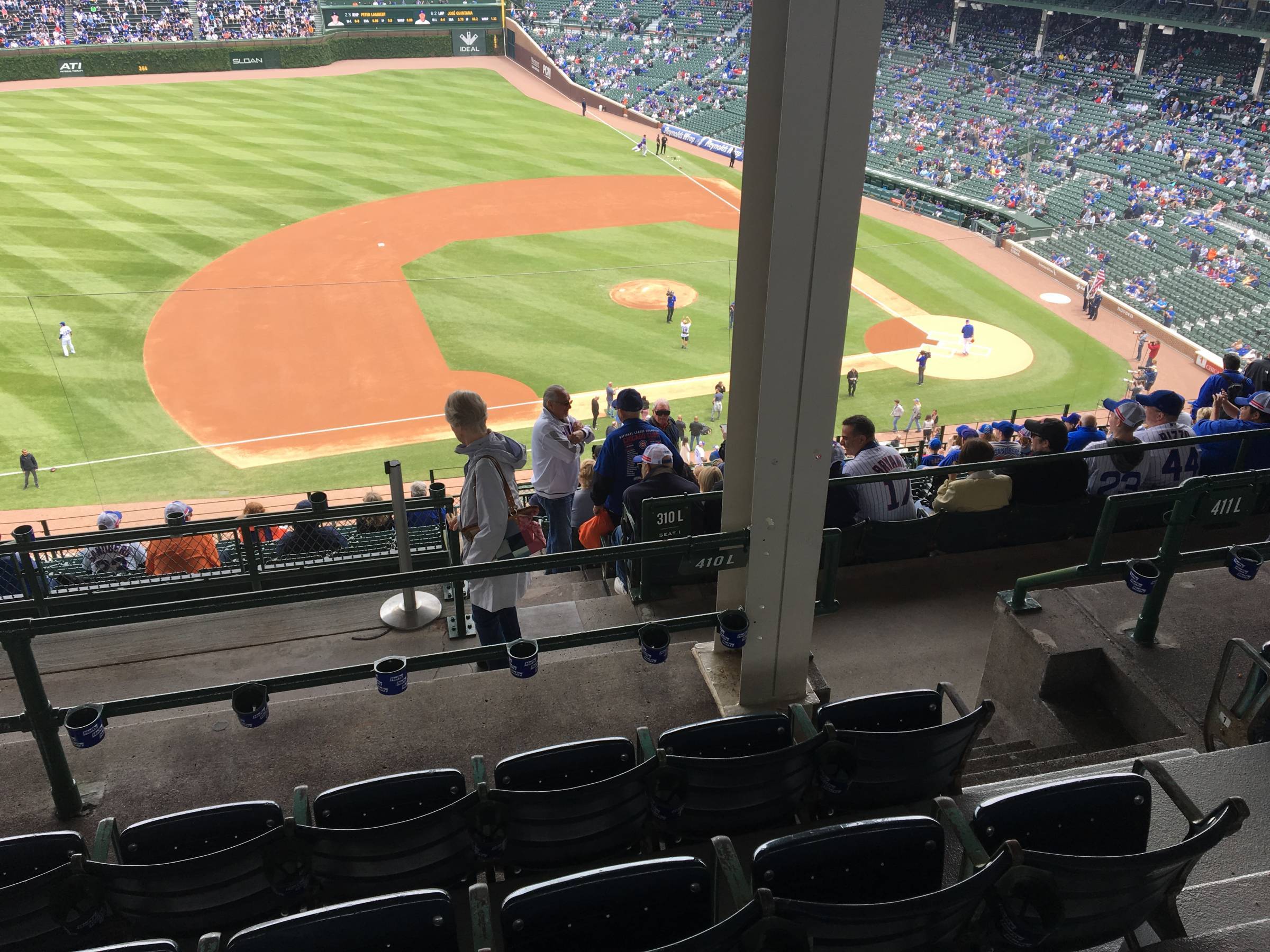 Pole in Section 410L at Wrigley Field