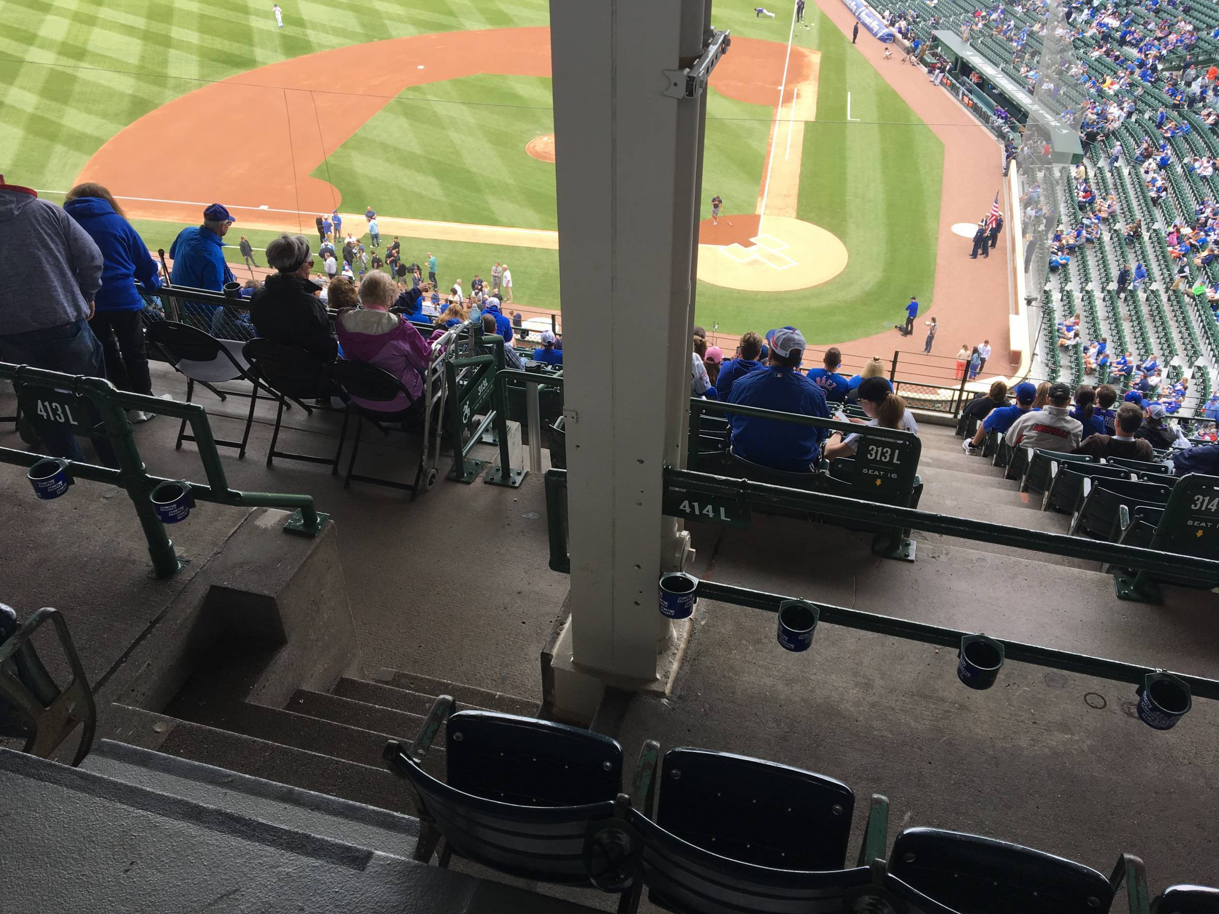 Pole in Section 414L at Wrigley Field