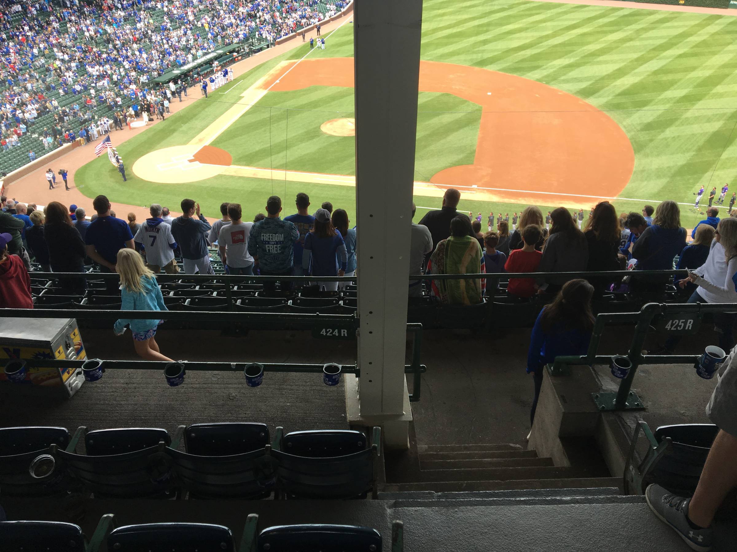 Pole in Section 424R at Wrigley Field
