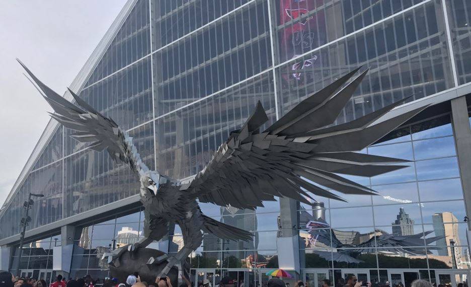 falcons statue merceds-benz stadium