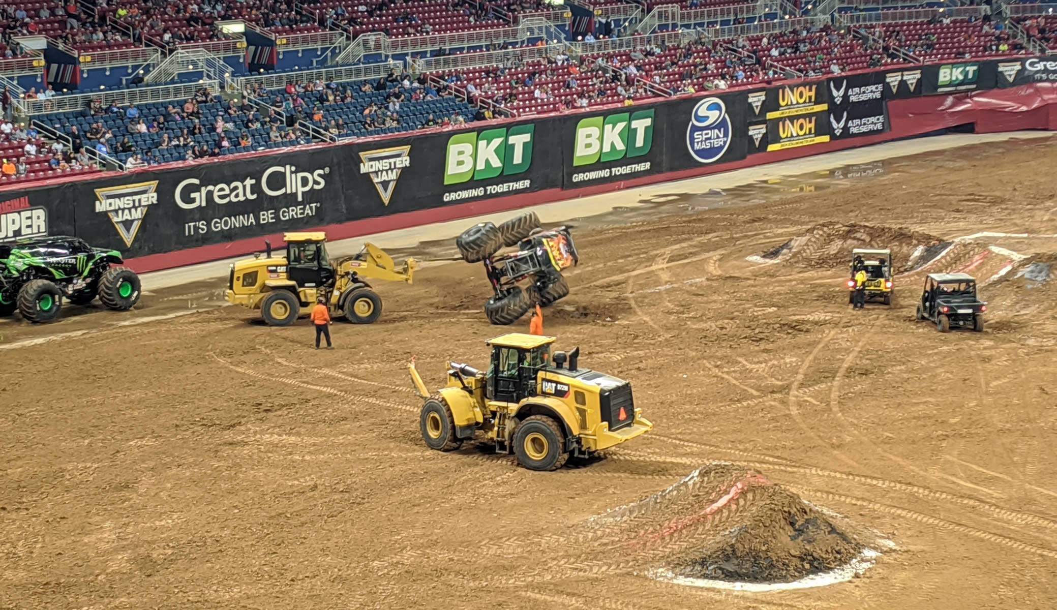 Monster Jam truck flipped over