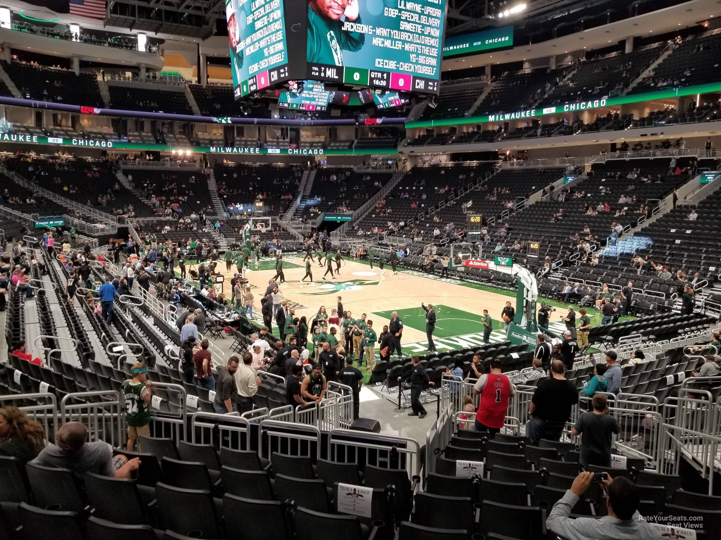 Lower Level Corner seats at Fiserv Forum