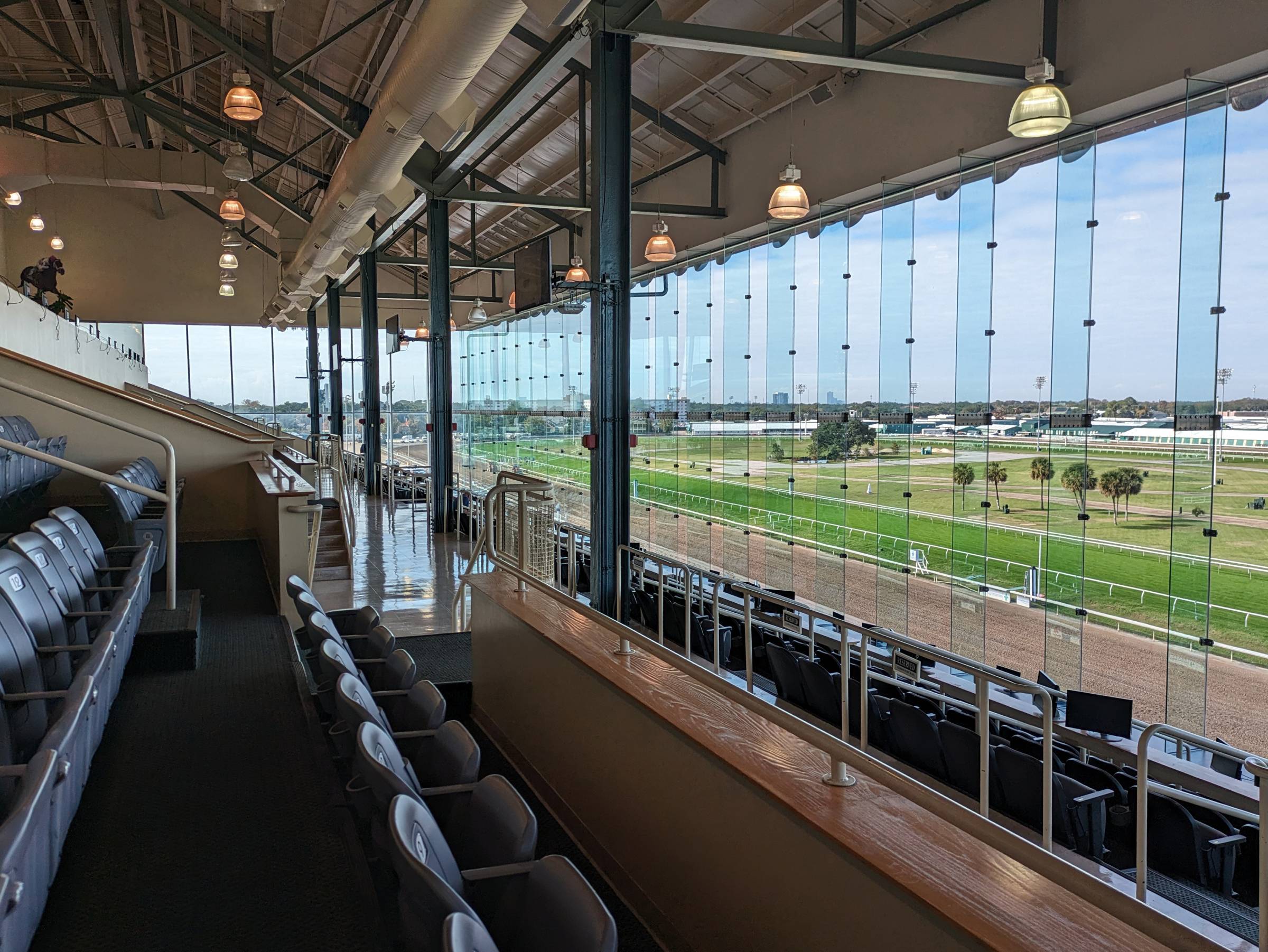 Clubhouse Seating at the Fair Grounds Race Course in New Orleans Clubhouse Seating at the Fair Grounds Race Course in New Orleans
