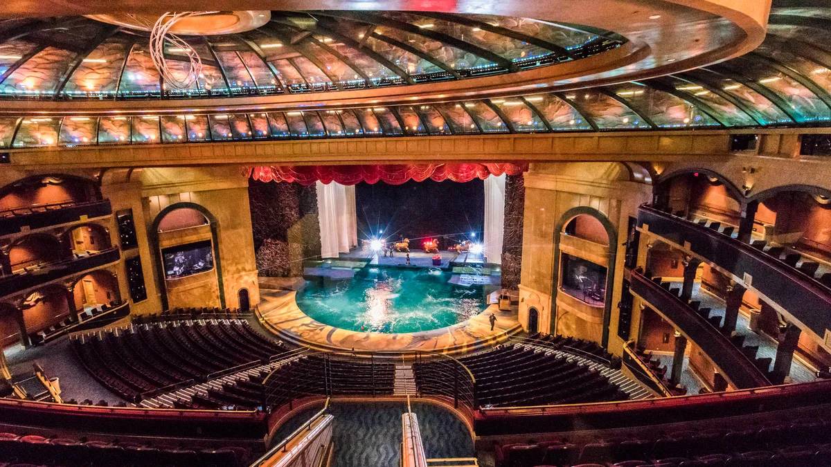 Pool stage setup for Cirque du Soleil O at The Bellagio