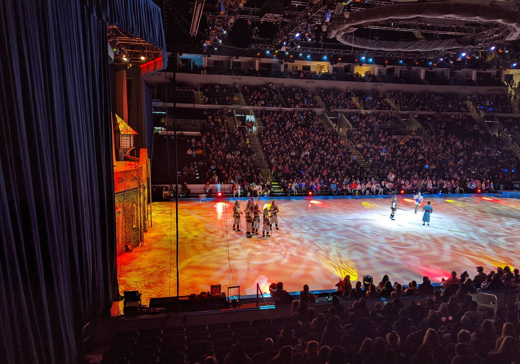 view from near curtain disney on ice