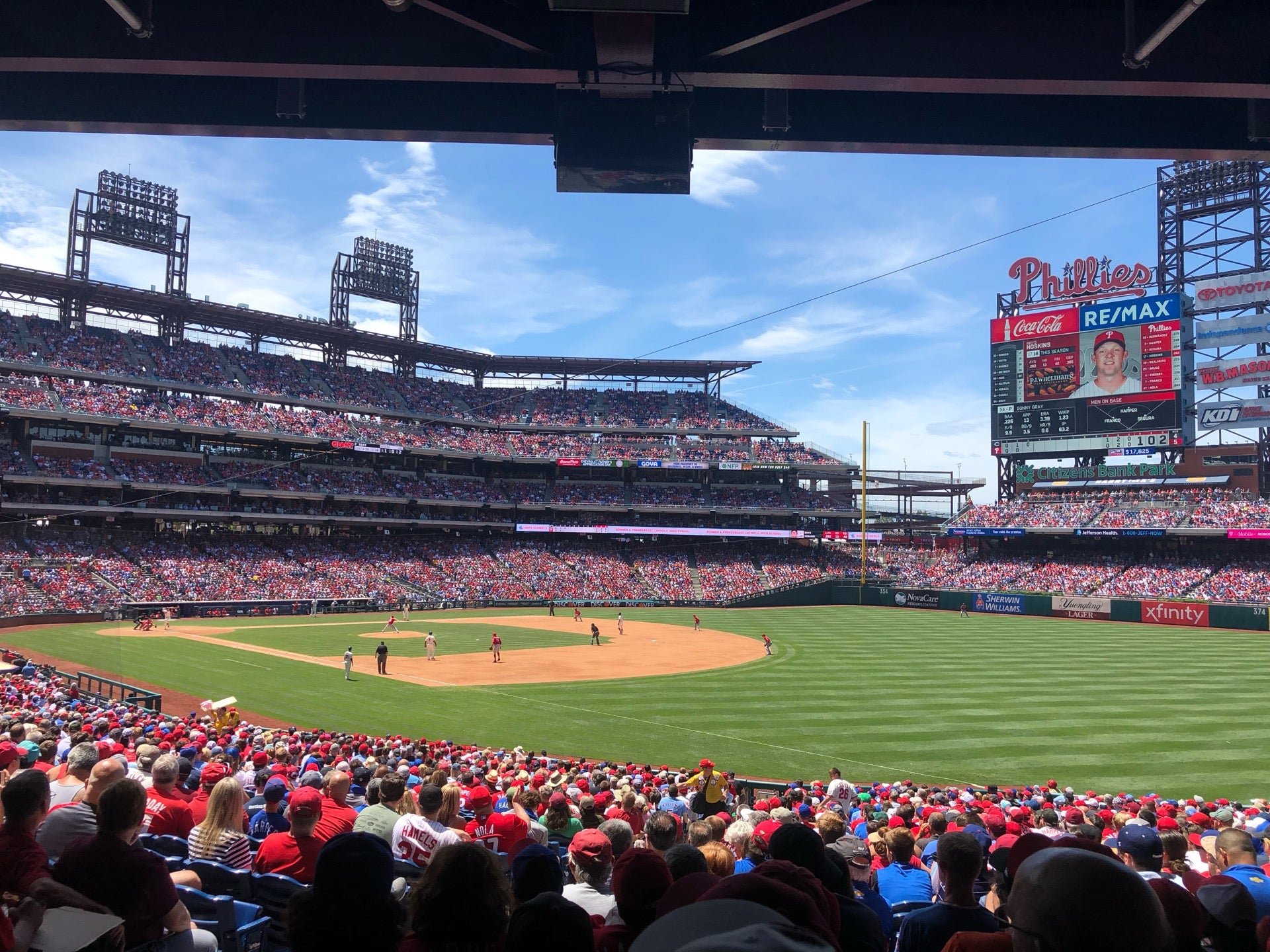 first base side shaded seats