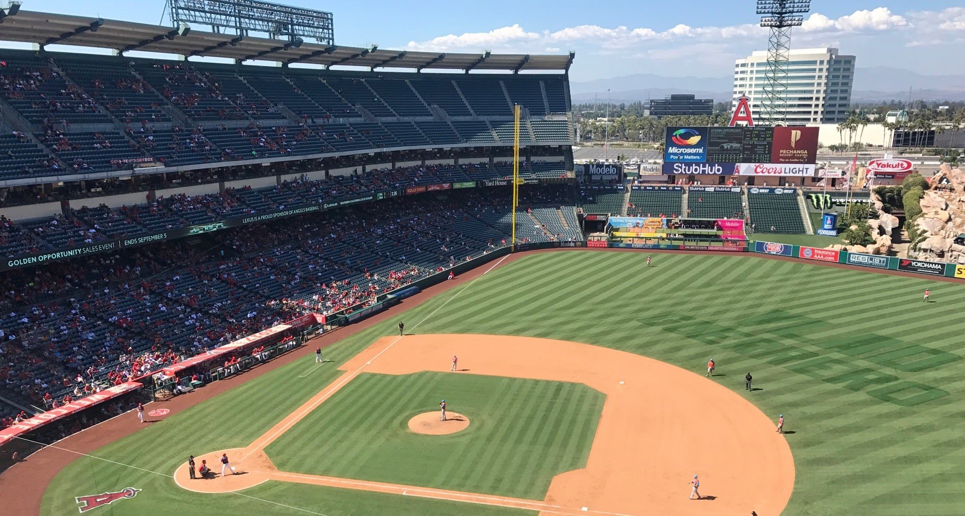 shaded side of angel stadium