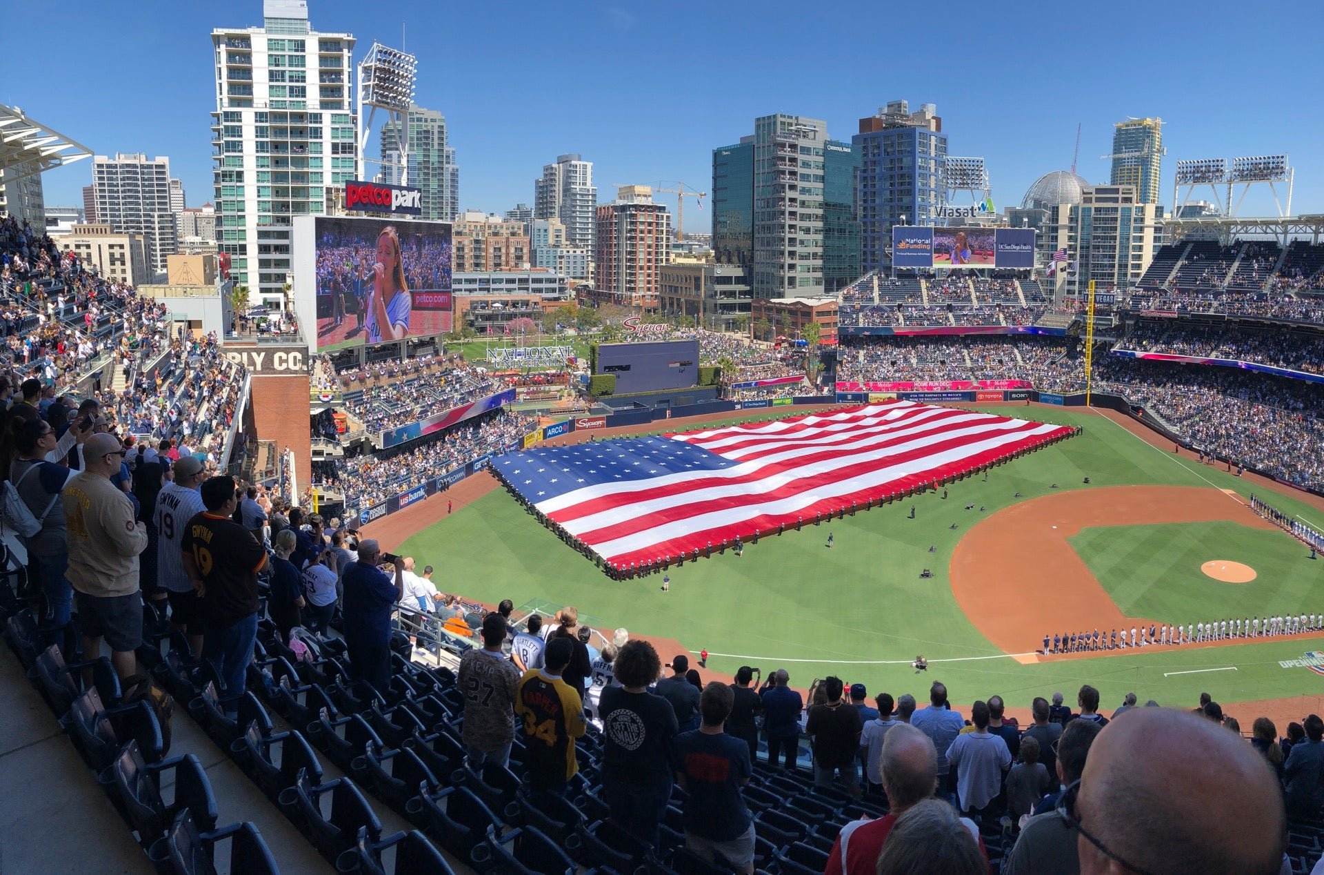 view from shaded seats at petco park