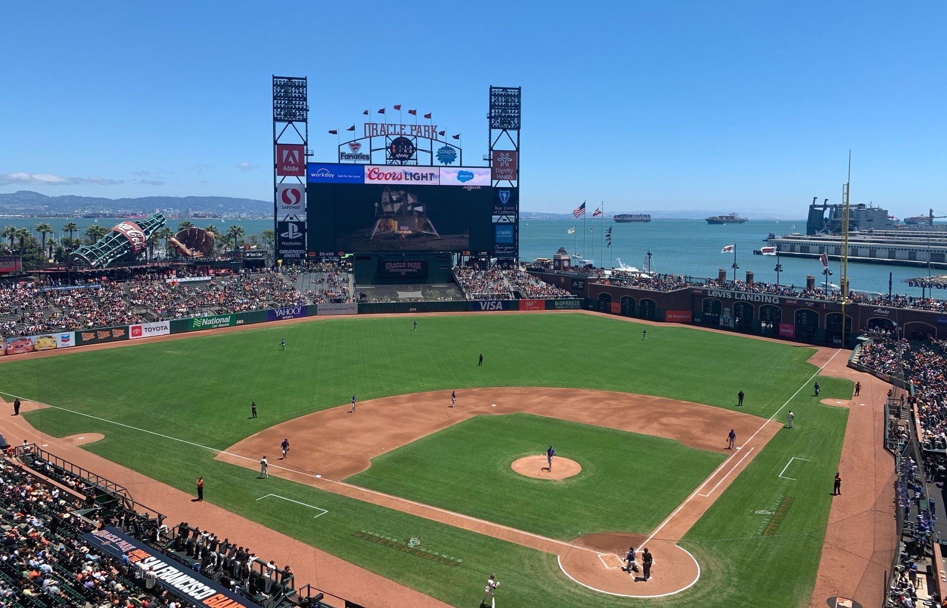 oracle park view of bay