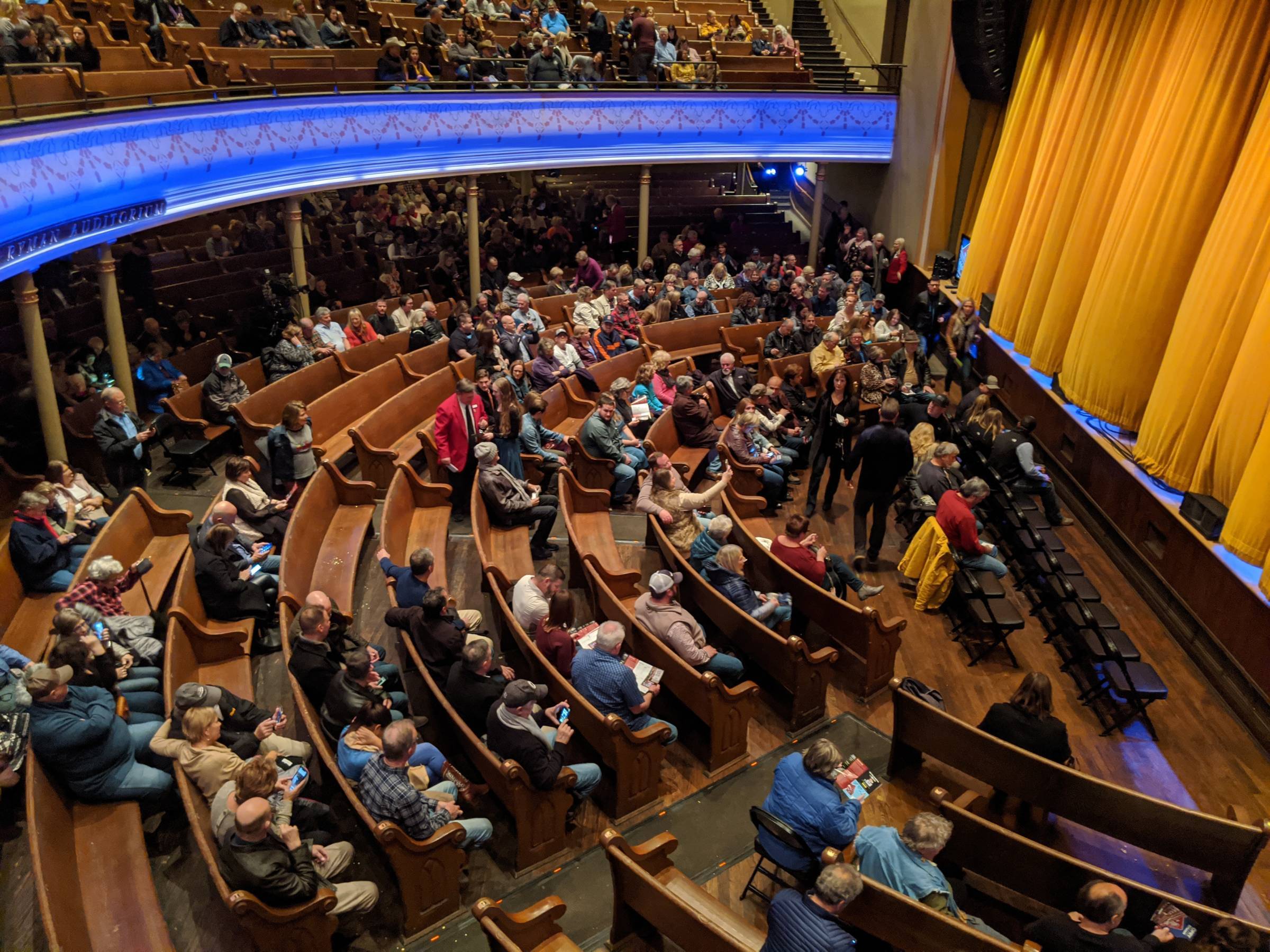 Close seats at Ryman Auditorium